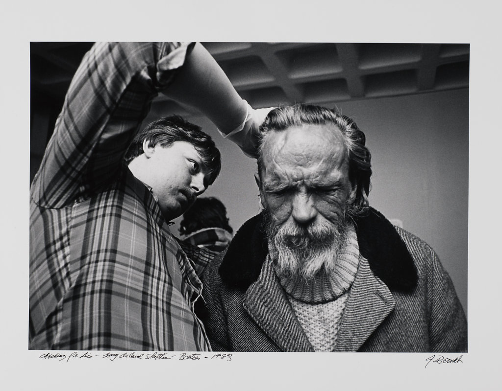 Long Island Shelter for the Homeless, Checking for lice ,Boston, 1984