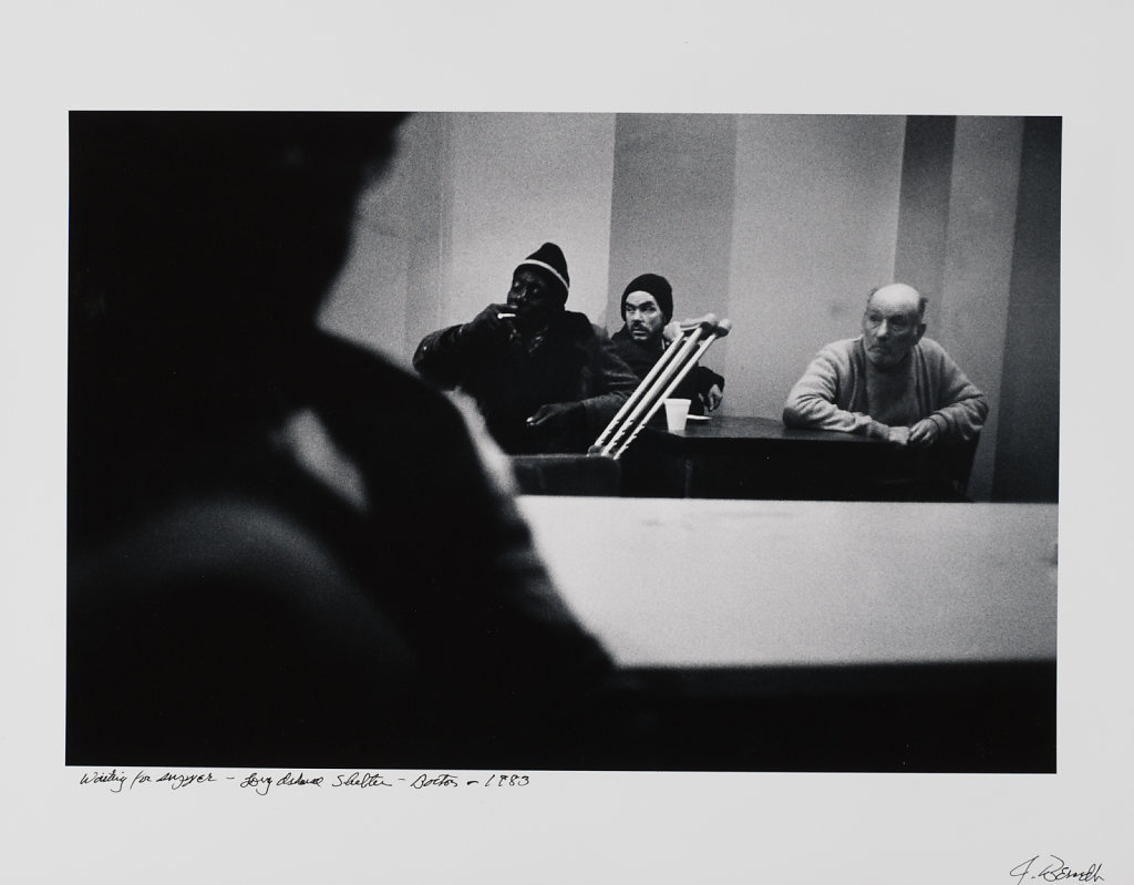 Waiting for supper-Long Island Shelter for the Homeless, Boston, 1983