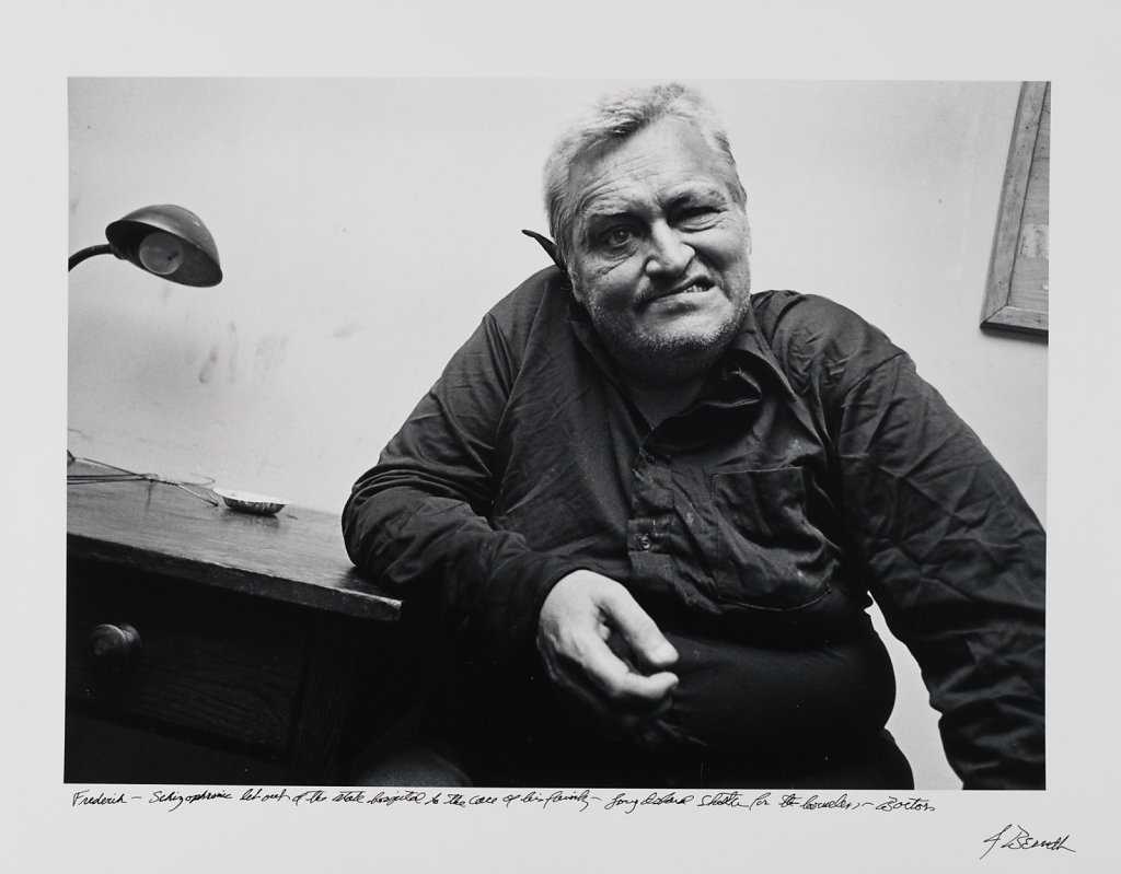 Frederik- Schizophrenic let out of the State Hospital-Long Island Shelter for the Homeless, Boston, 1983