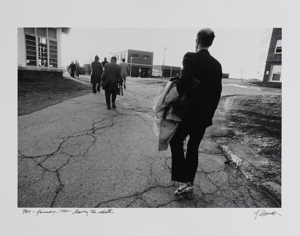 7AM-January,1984, leaving the shelter-Long Island Shelter for the Homeless, Boston, 1983