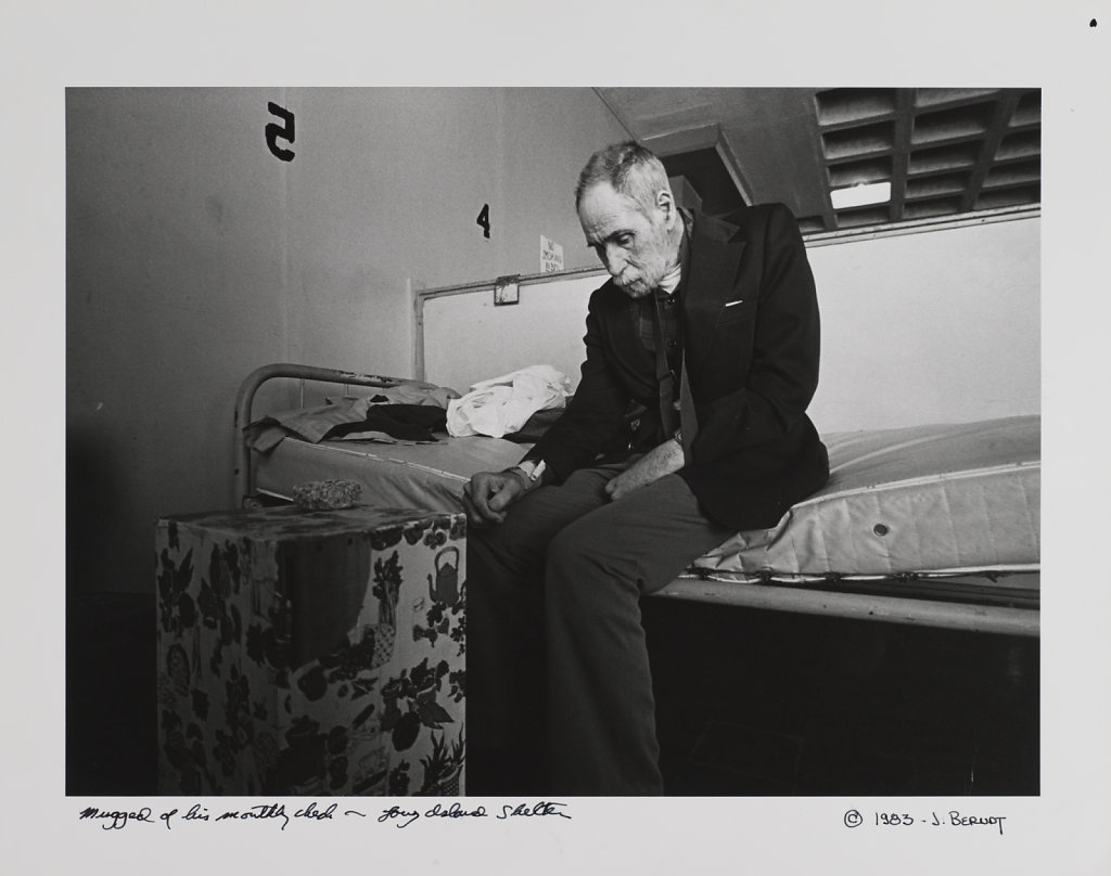 Mugged of his monthly check,Long Island Shelter, Boston, 1983