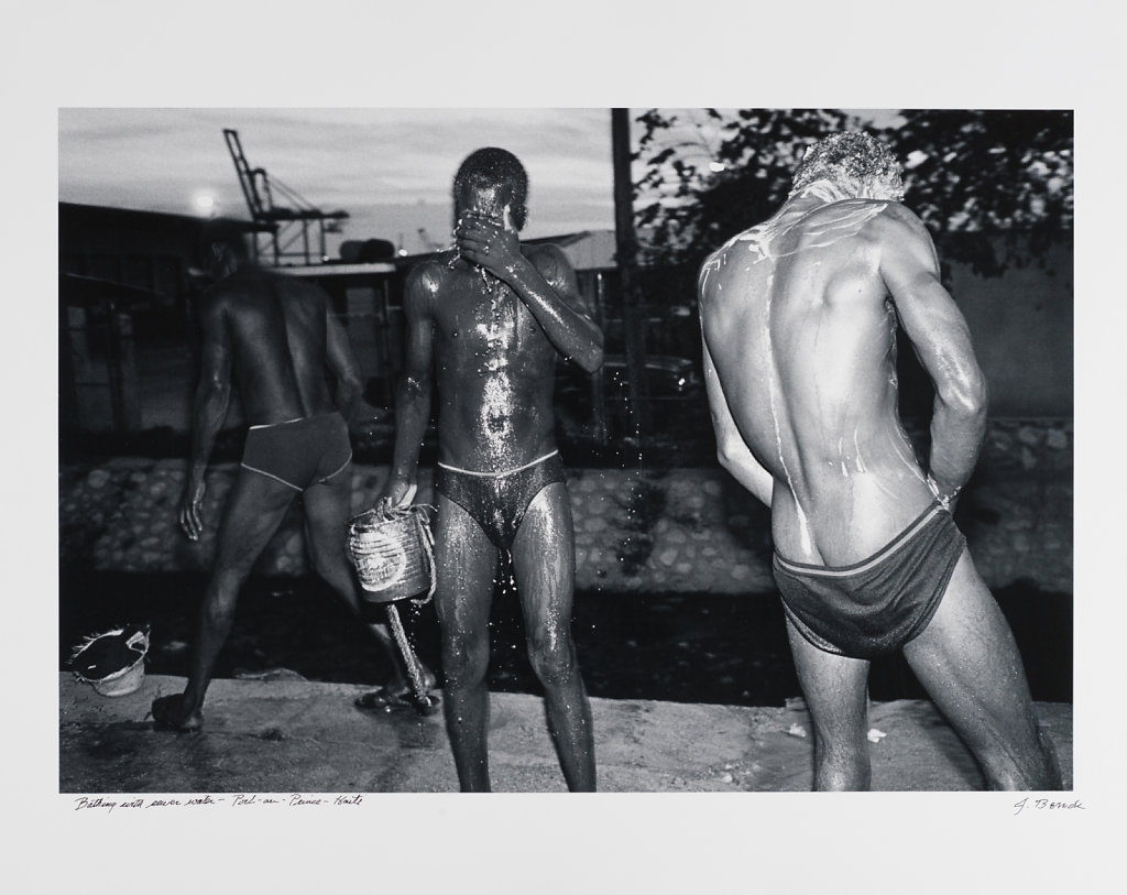 Port-au -Prince, Washing in sewer water, Haiti, 1986