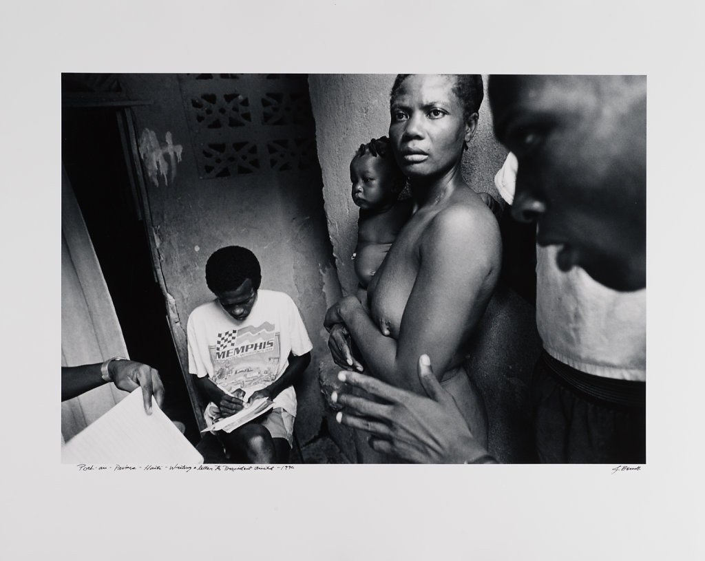 Writing a letter to President Aristide, Port-au -Prince, Haiti, 1990