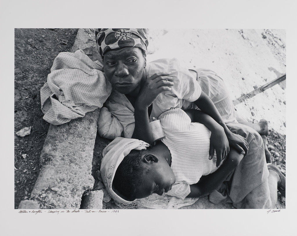 Mother and daughter-sleeping in the streets, Port-au -Prince, Haiti, 1988